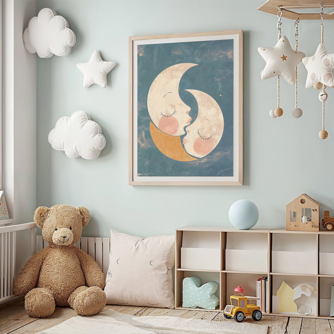 Moon And Stars Nursery Wall Art Print, Celestial Decor - Image 2