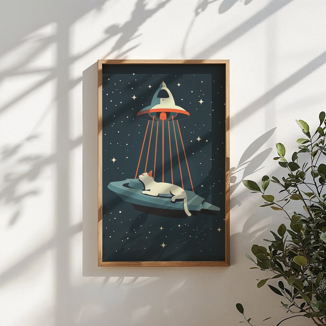 Space Cat Nursery Decor, Sci-Fi Kids Room Poster - Image 5