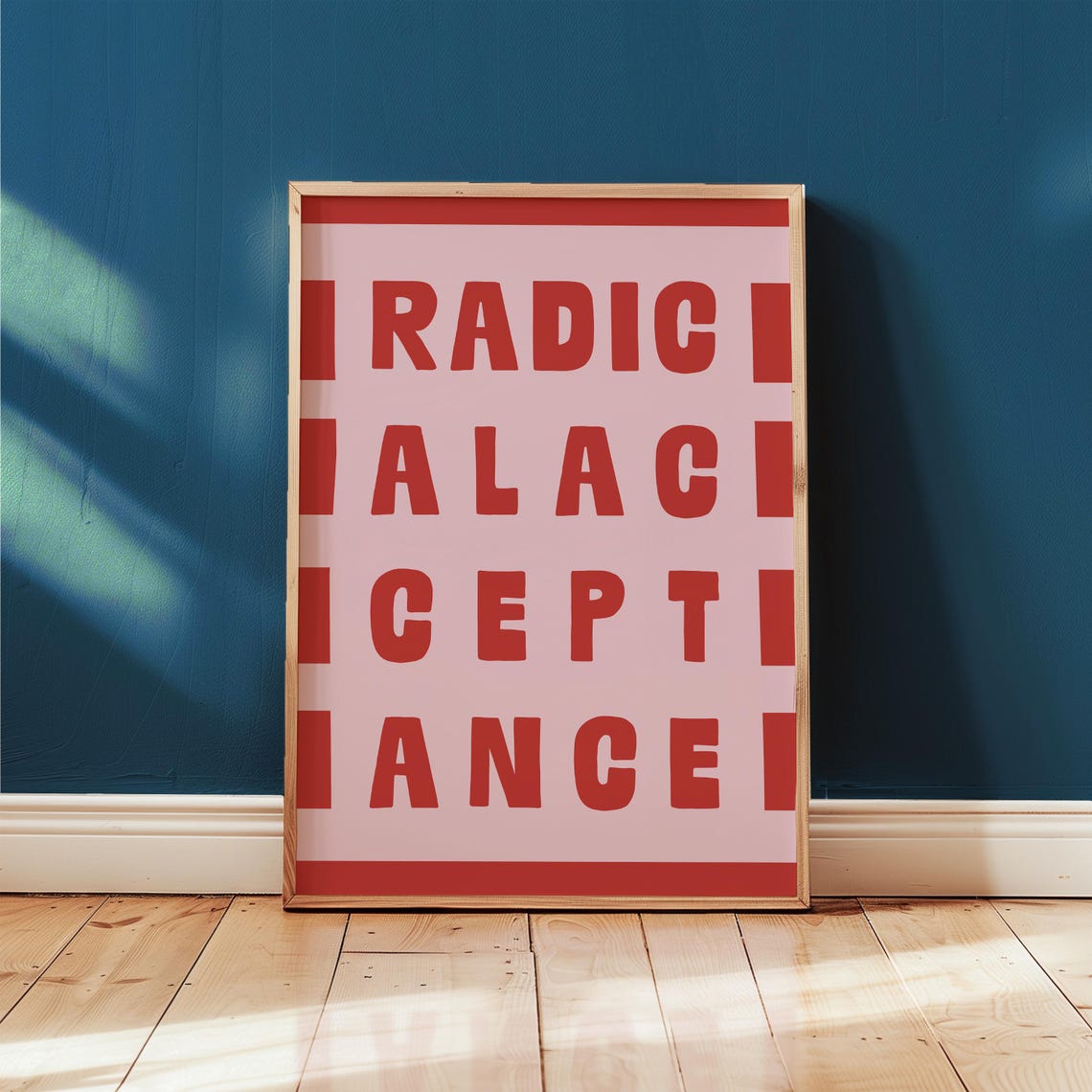 Radical Acceptance Bold Red Typography Retro Quote Art Poster