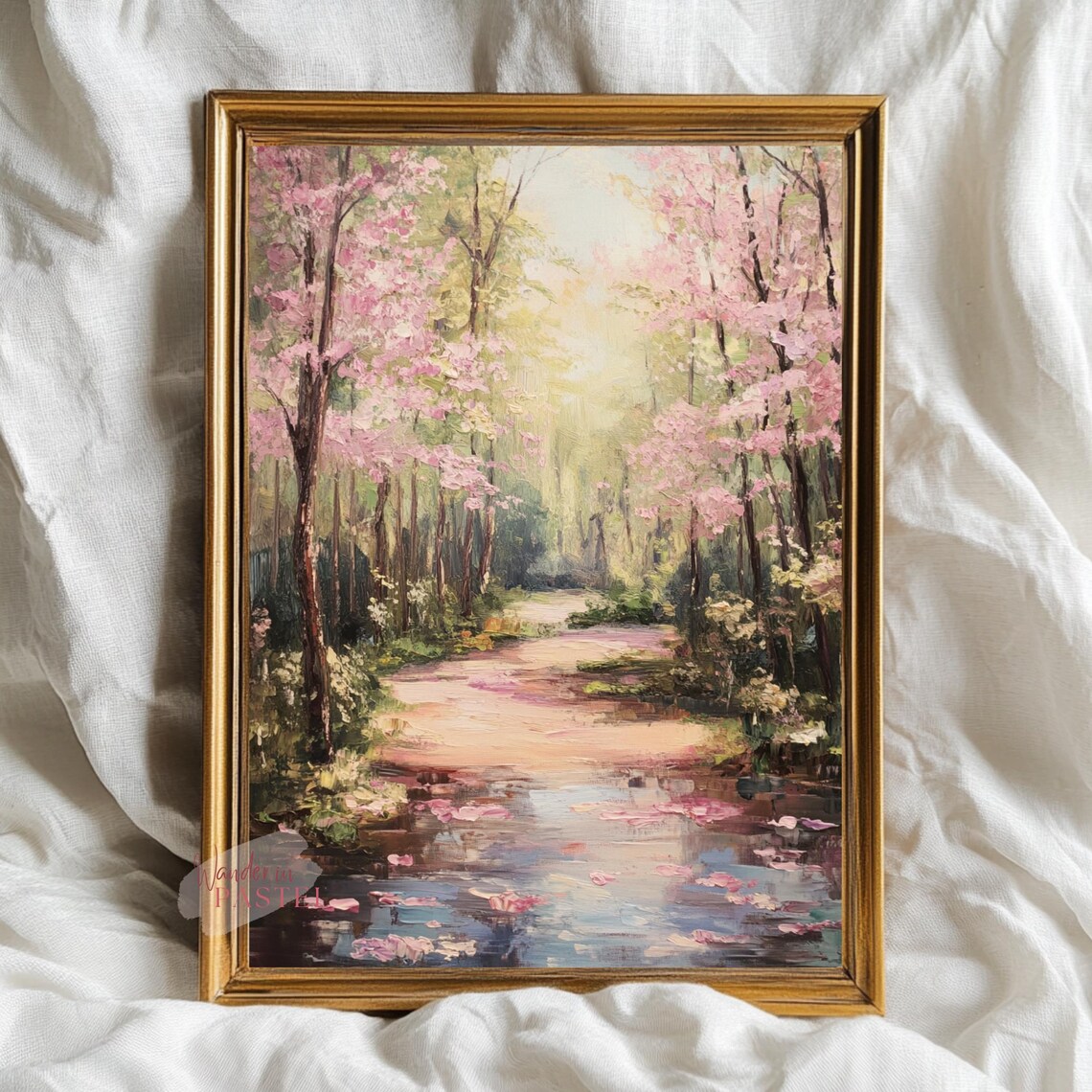 Impressionist Blooming Cherry Blossoms Spring Art Print