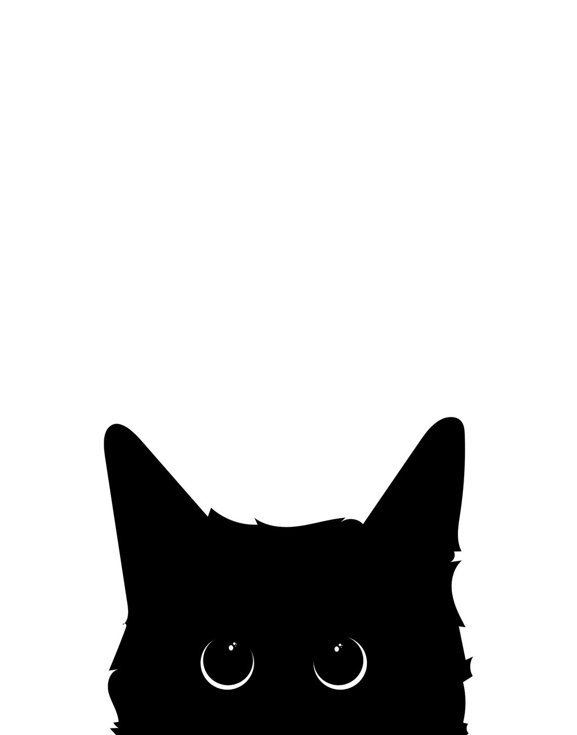 Peeking Black Cat Wide White Eyes Funny Minimalist Cat Poster - Image 2