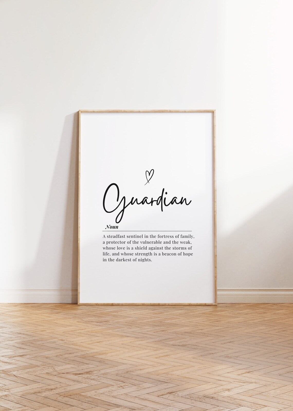 Guardian Definition Inspirational Family Word Art Typography Poster