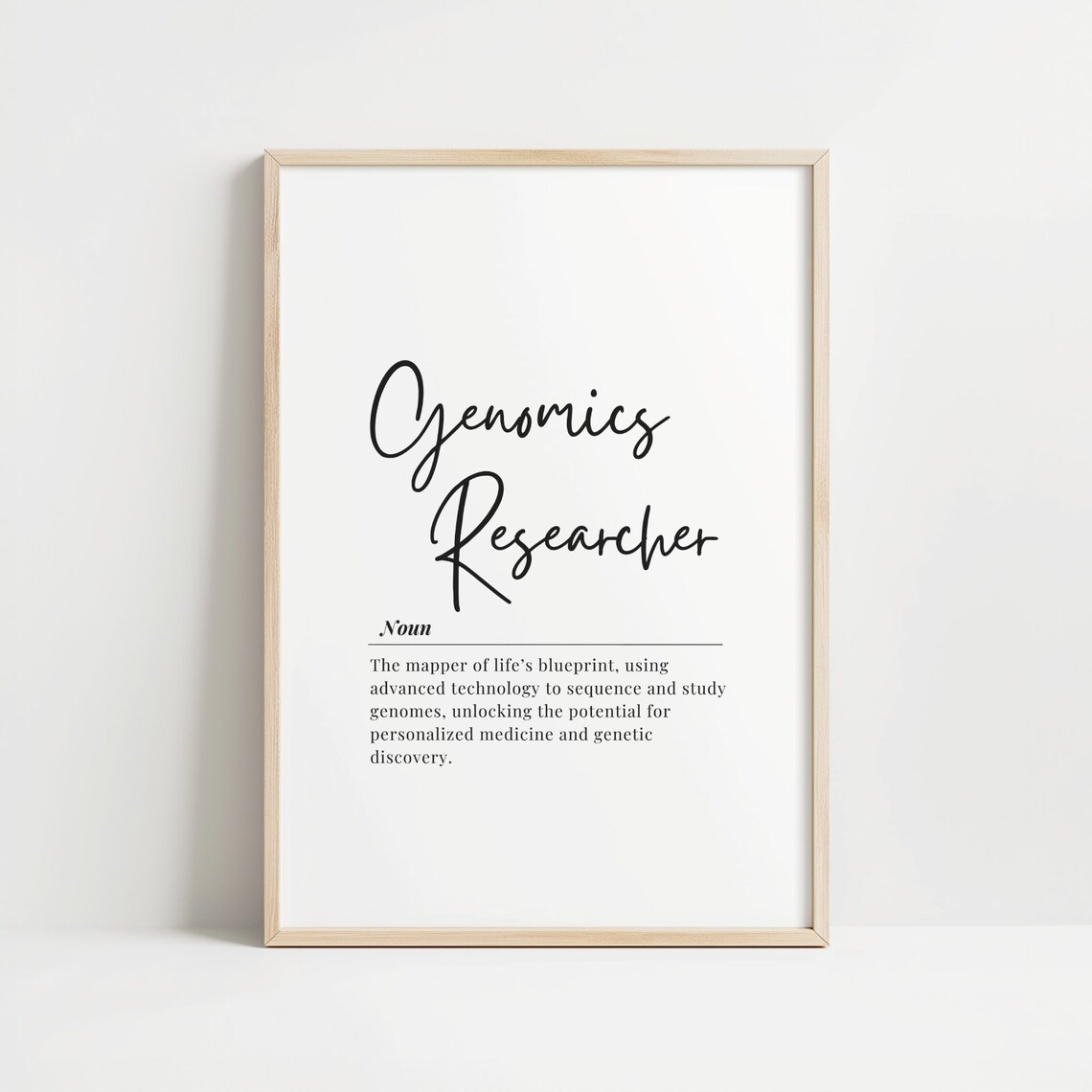 Genomics Researcher Art Print Inspirational Science Quote Home Office Decor Wall Unique Gift For Scientists