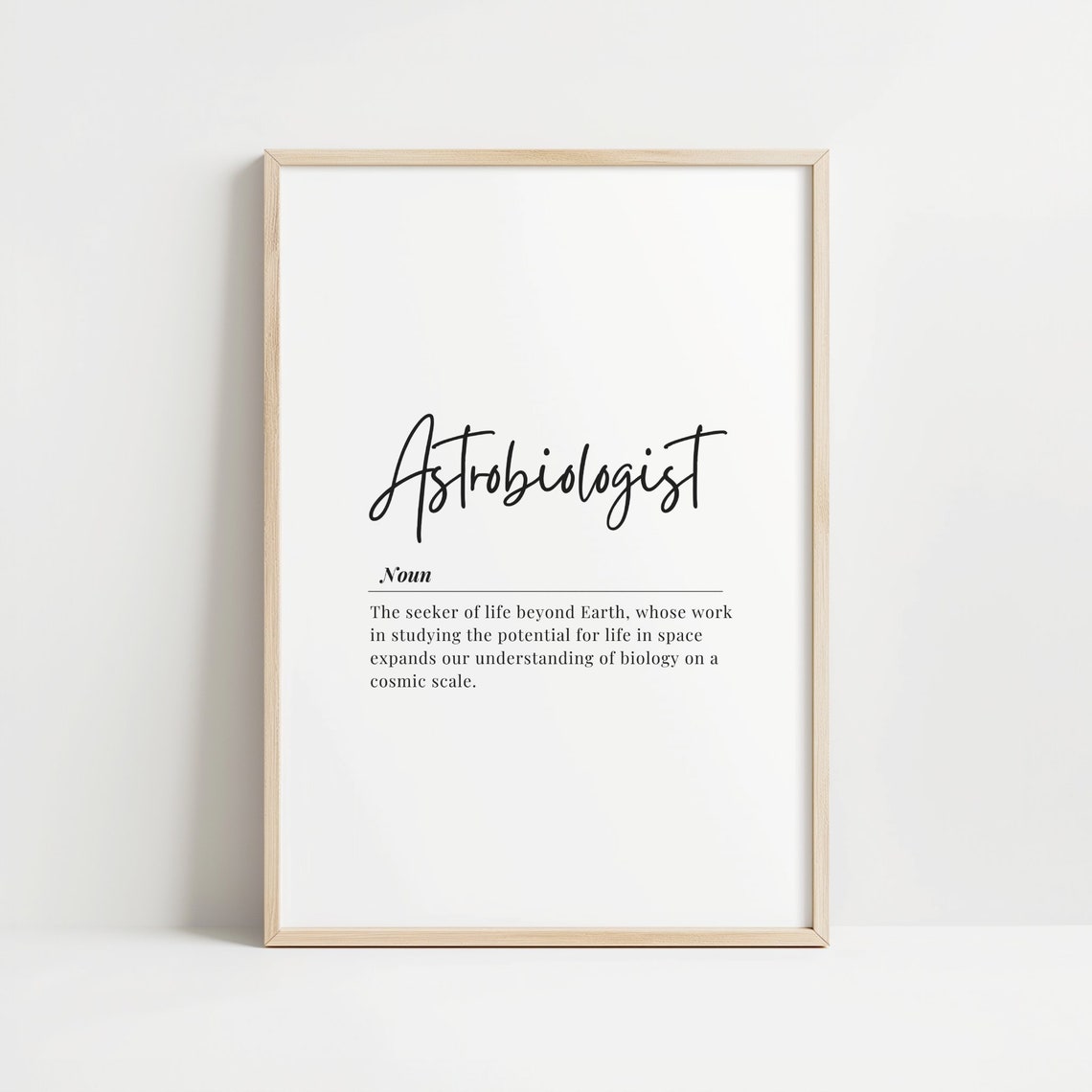 Astrobiologist Definition Script Poster Gift for Science Lovers