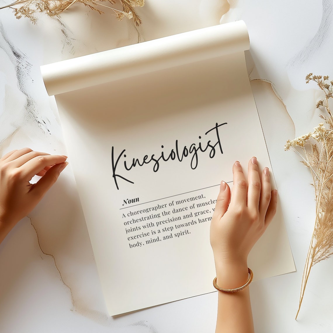 Kinesiologist Definition Typography Healthcare Office Art Poster