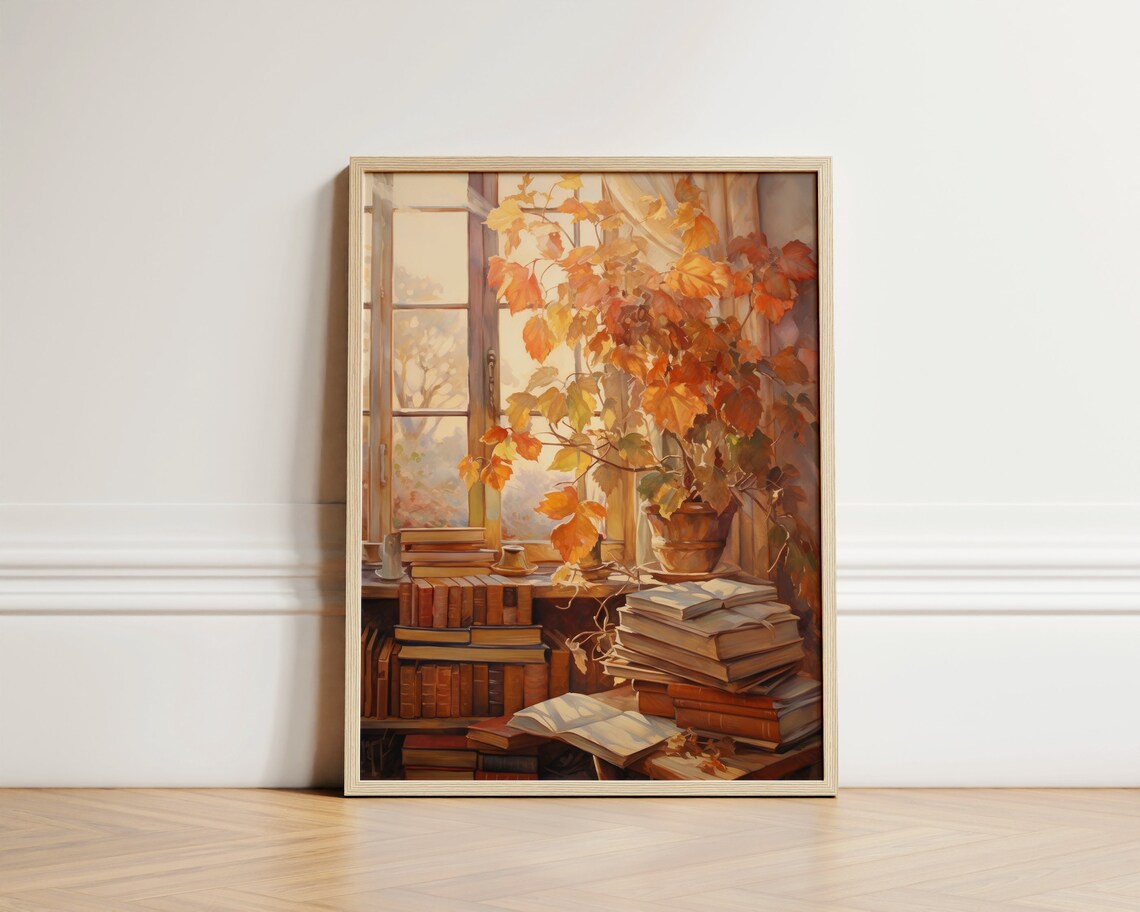 Autumn In Leaves Minimalist Modern Art Print