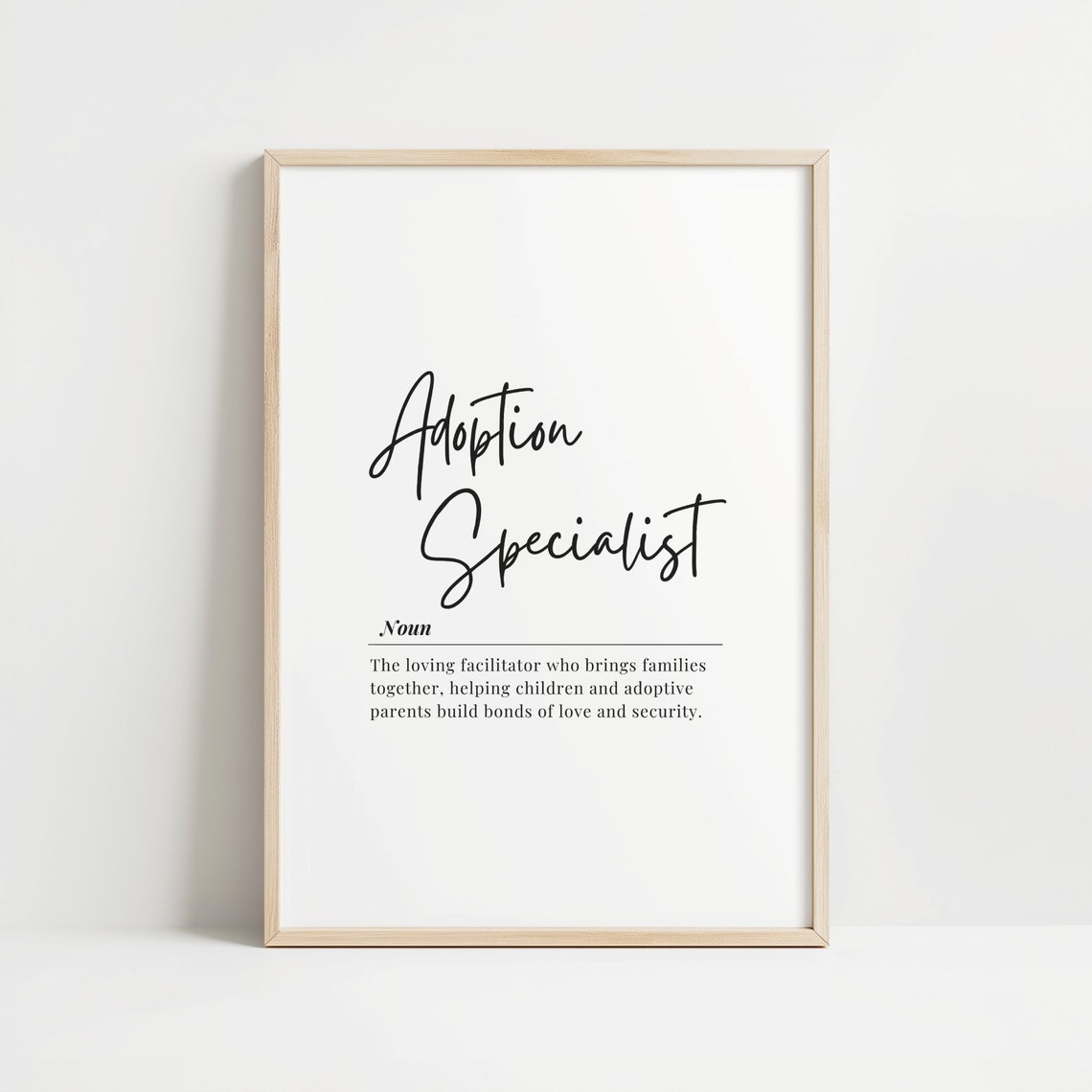 Adoption Specialist Noun Definition Agency Counselor Gift Poster