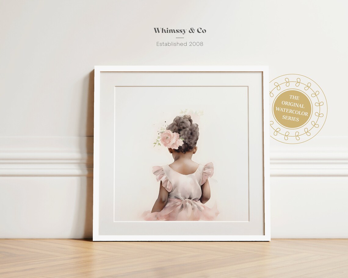 Little Ballerina Watercolor Pink Tutu Nursery Girls Room Poster