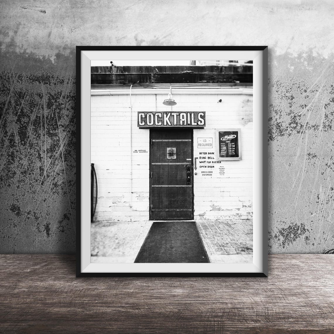 Cocktails Unframed Photography Print Downtown Vegas Nevada Neon Bar Signs Fremont Street Door Photography Atomic Liquors Las Vegas - Image 2