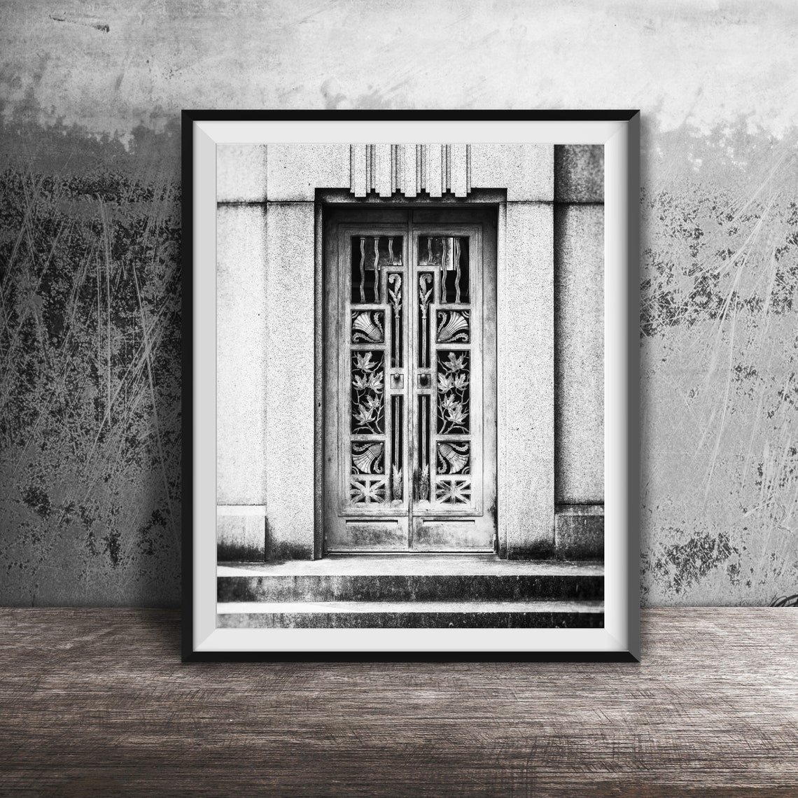 Ornate Cemetery Mausoleum Doors Bronze Detail Photography Poster - Image 2