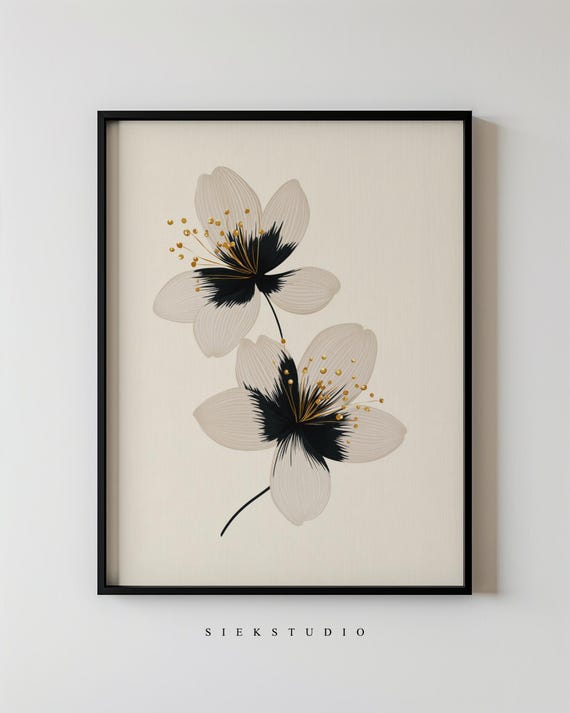 Abstract Botanical Minimalist Art Print, Neutral