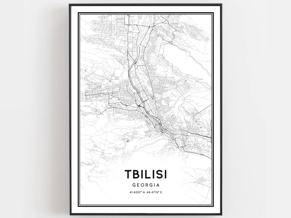 Tbilisi Map Poster Print, City Street Decor