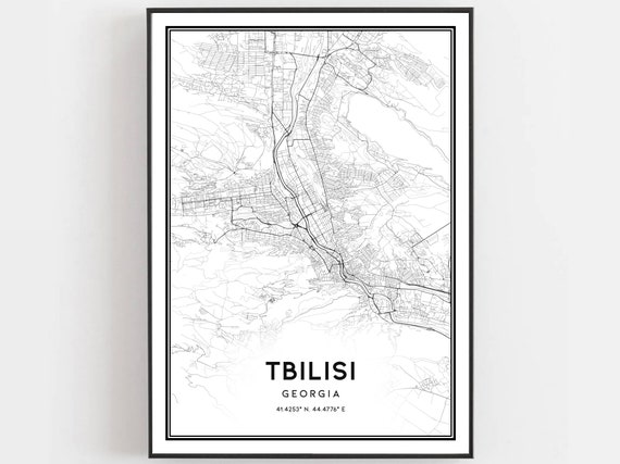 Tbilisi Map Poster Print, City Street Decor