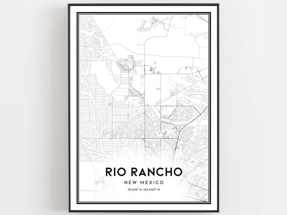 Rio Rancho Map Print Poster Wall Art Nm City New Mexico Street Decor Road Gift B888