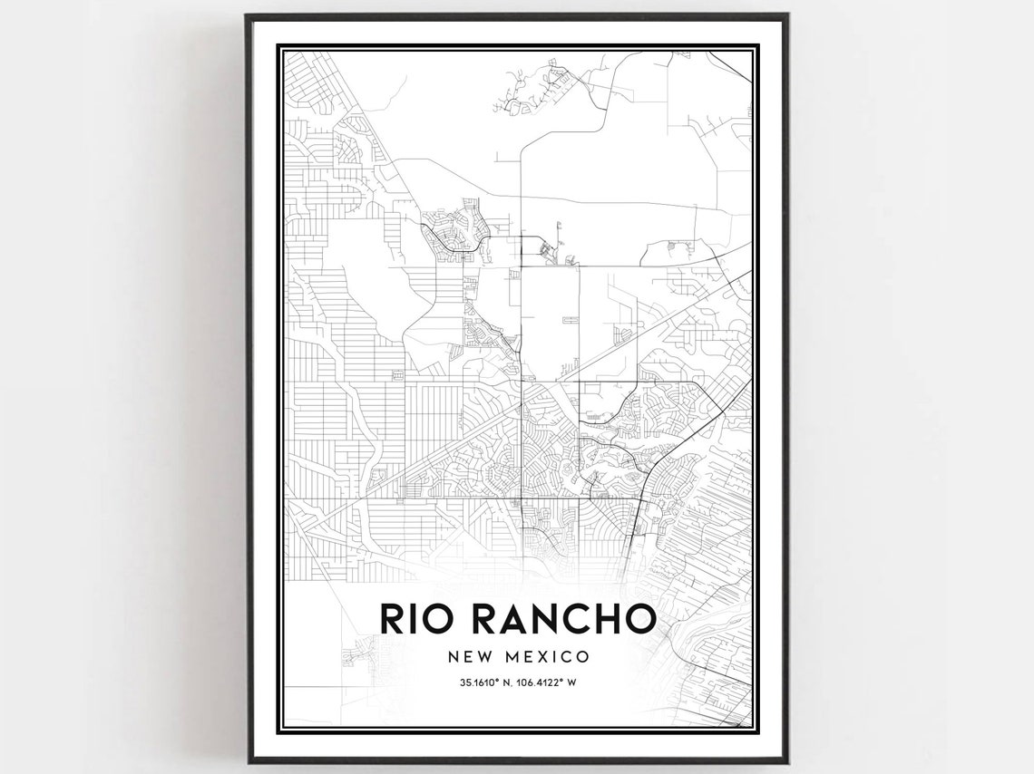 Rio Rancho New Mexico Minimalist City Street Map Art Gift Poster