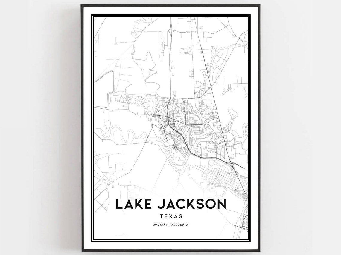 Lake Jackson Map, Texas Street Decor