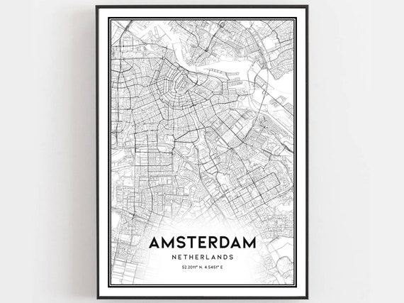 Amsterdam Map Poster, City Street Decor