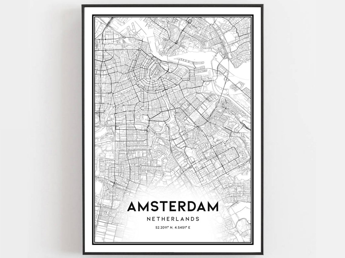 Amsterdam Map Poster, City Street Decor