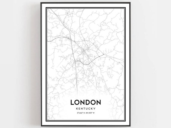 London Map Poster, Kentucky Street Decor