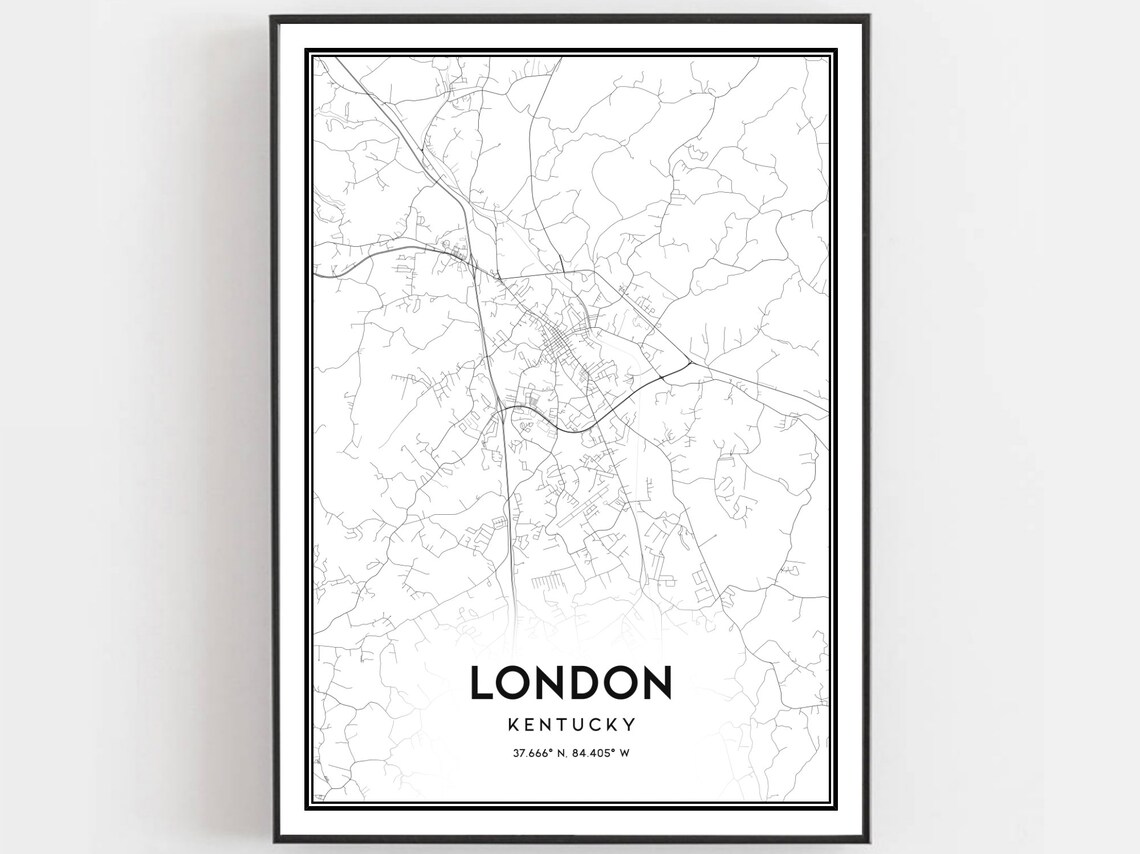London Map Poster, Kentucky Street Decor