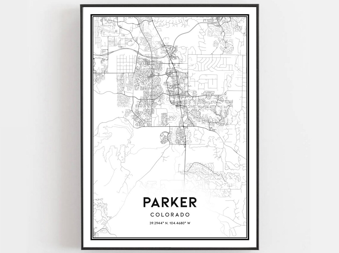Parker Map Print, Colorado City Road Gift