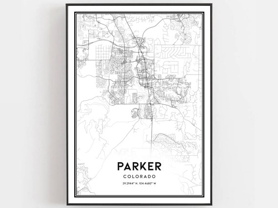 Parker Map Print, Colorado City Road Gift