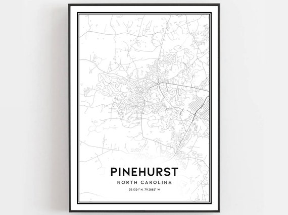 Pinehurst Map Poster, North Carolina Travel Print