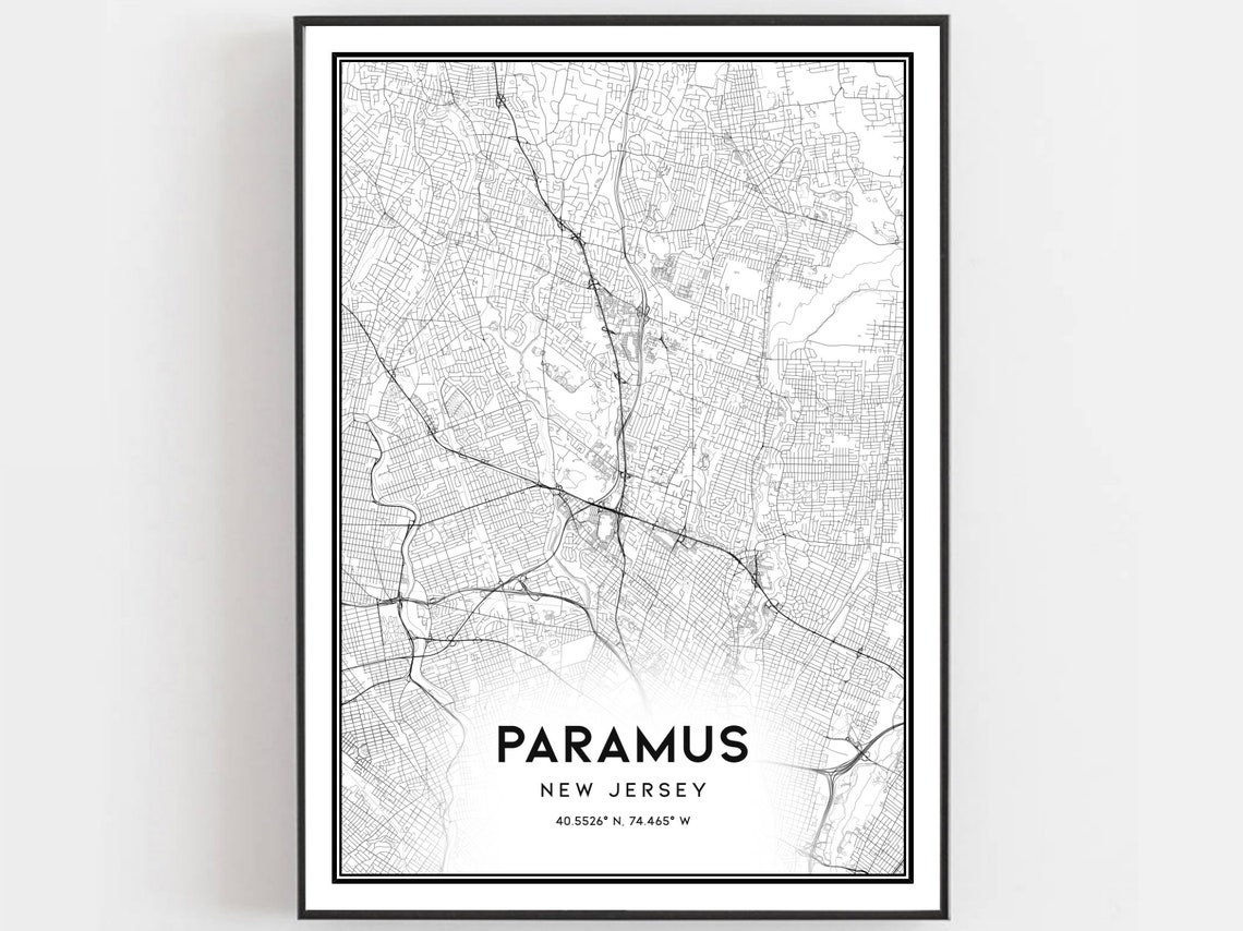 Paramus New Jersey Minimalist City Street Map Line Art Poster