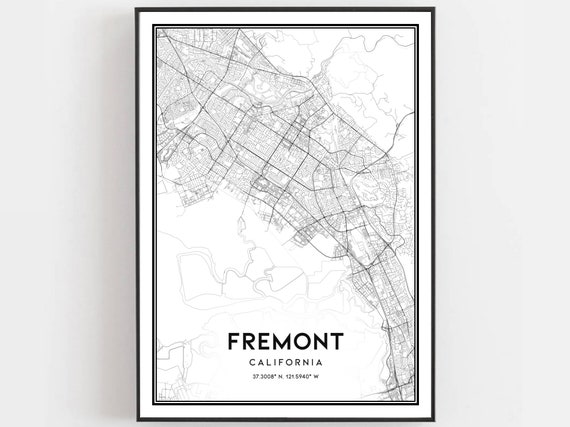Fremont Map Poster, City Street Decor