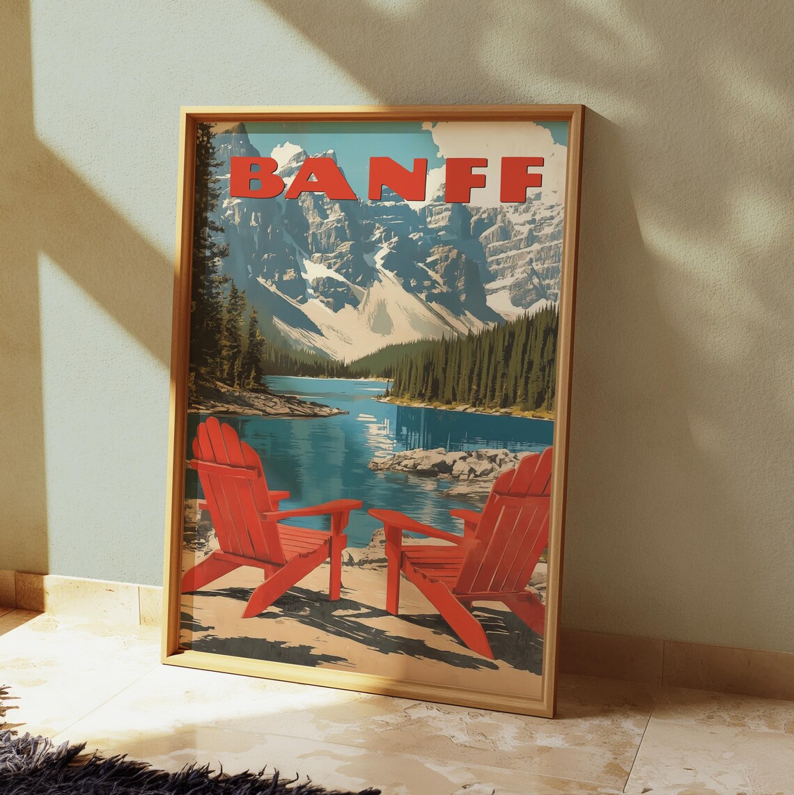 Banff Travel Poster, Vintage Canadian Rockies Art Print