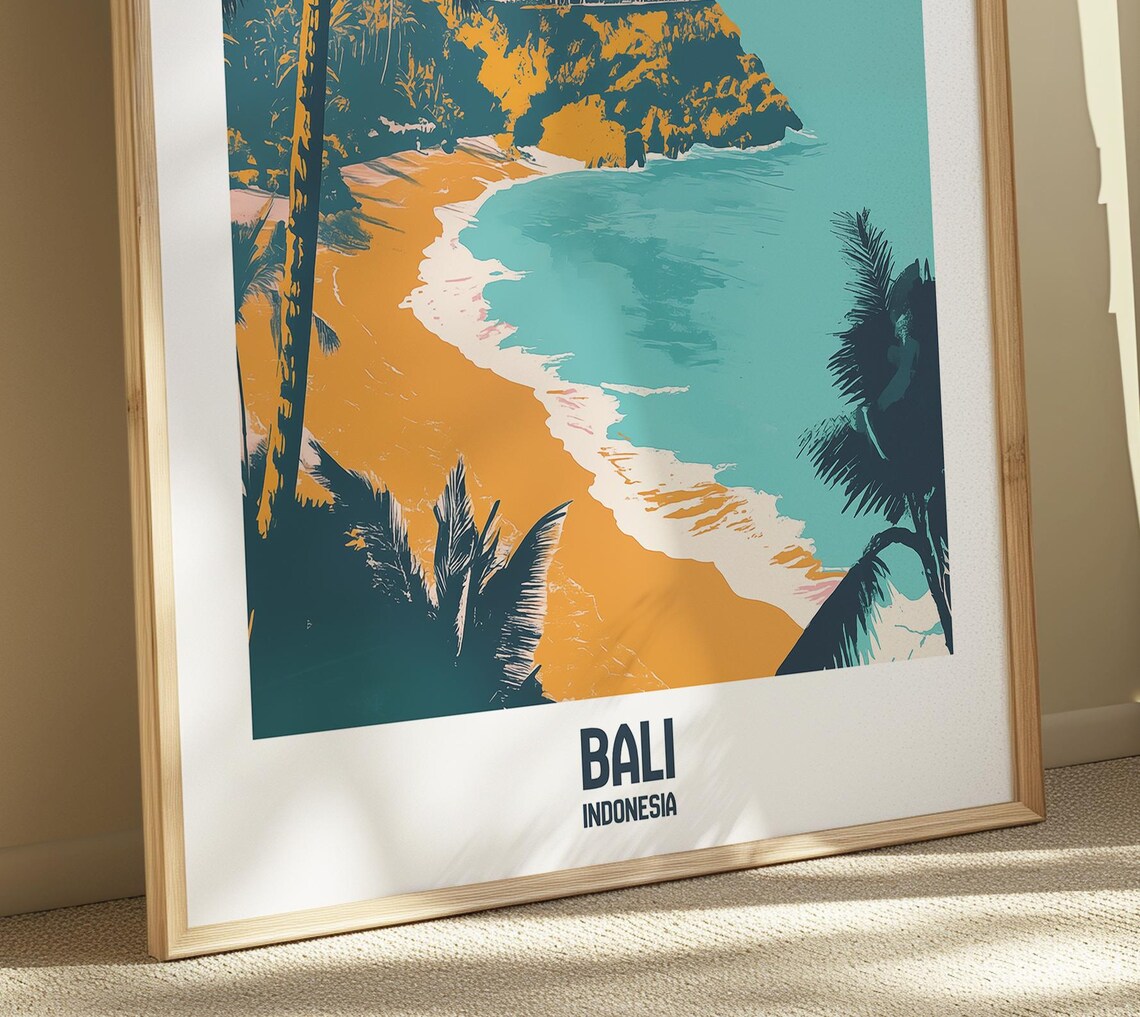 Bali Indonesia Travel Poster Tropical Paradise Art Print - Image 2