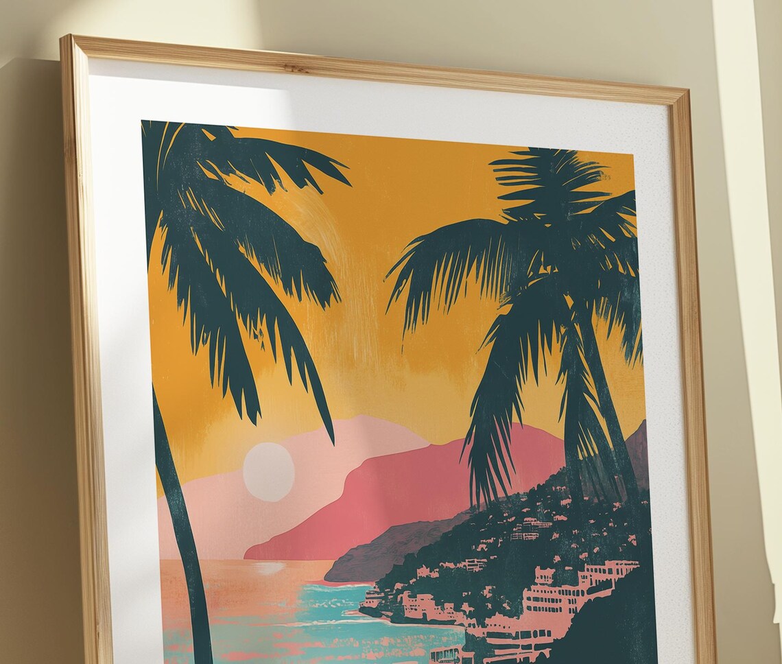 Santa Teresa Costa Rica Tropical Escape Retro Art Print - Image 4