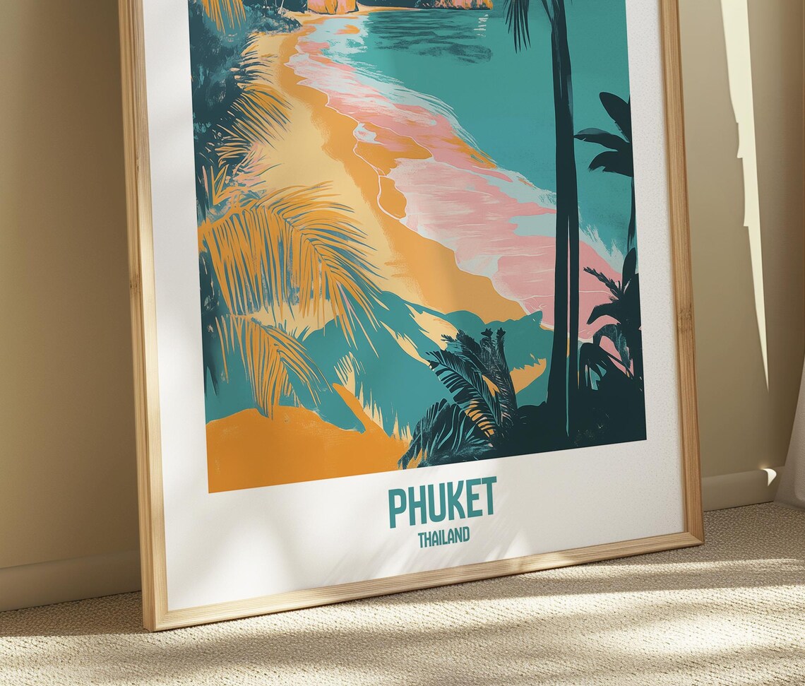 Phuket Thailand Travel Poster Tropical Paradise Art Print - Image 5