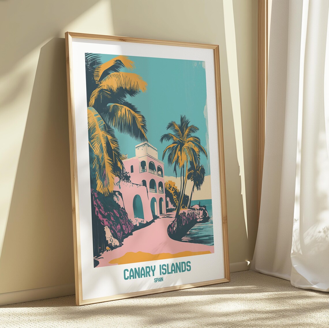 Canary Islands Spain Tropical Escape Series Retro Art Print - Image 6
