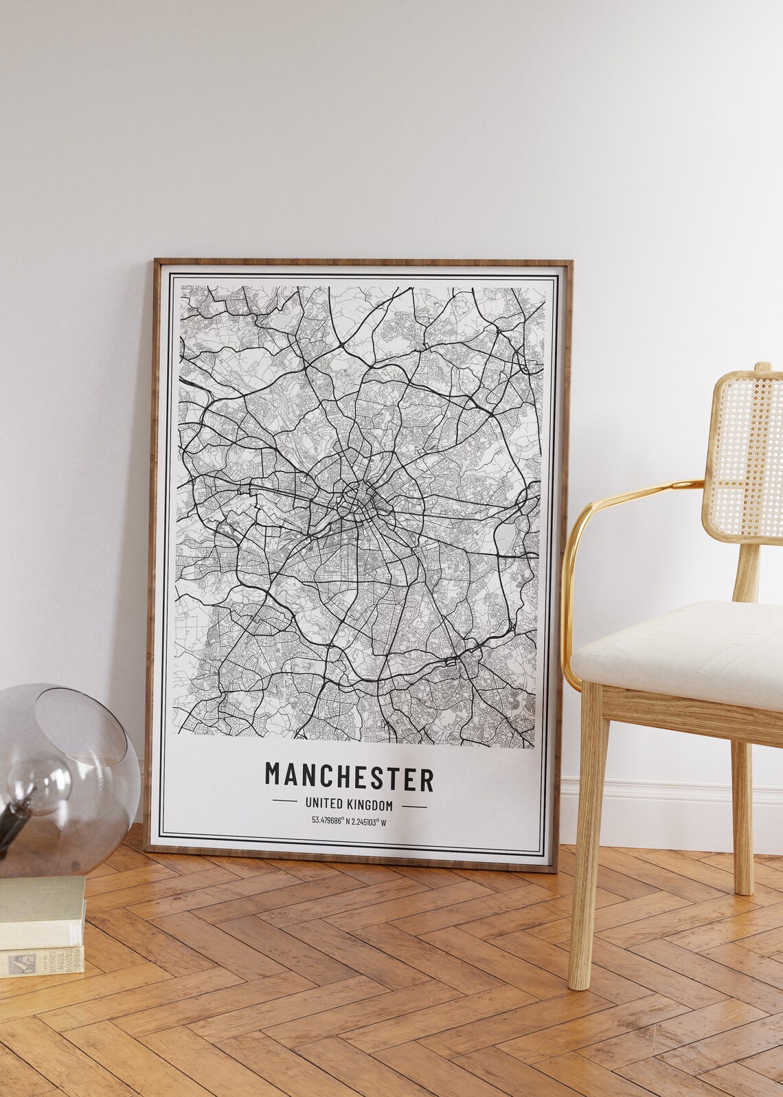 Manchester, UK Map Art Print, City Road Map - Image 4