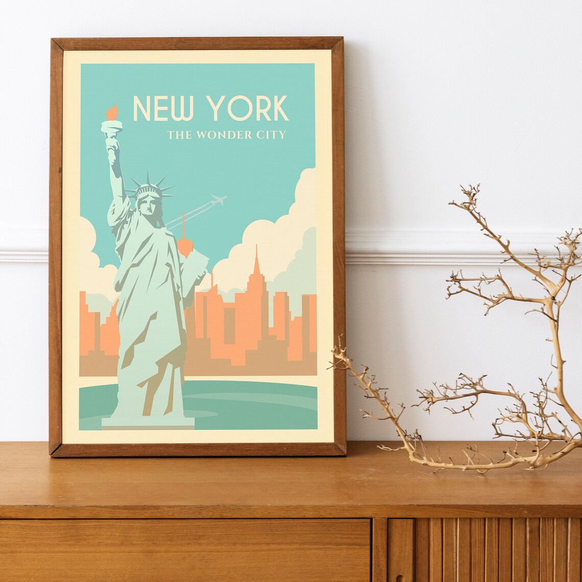 New York The Wonder City Statue of Liberty Vintage Travel Poster - Image 4