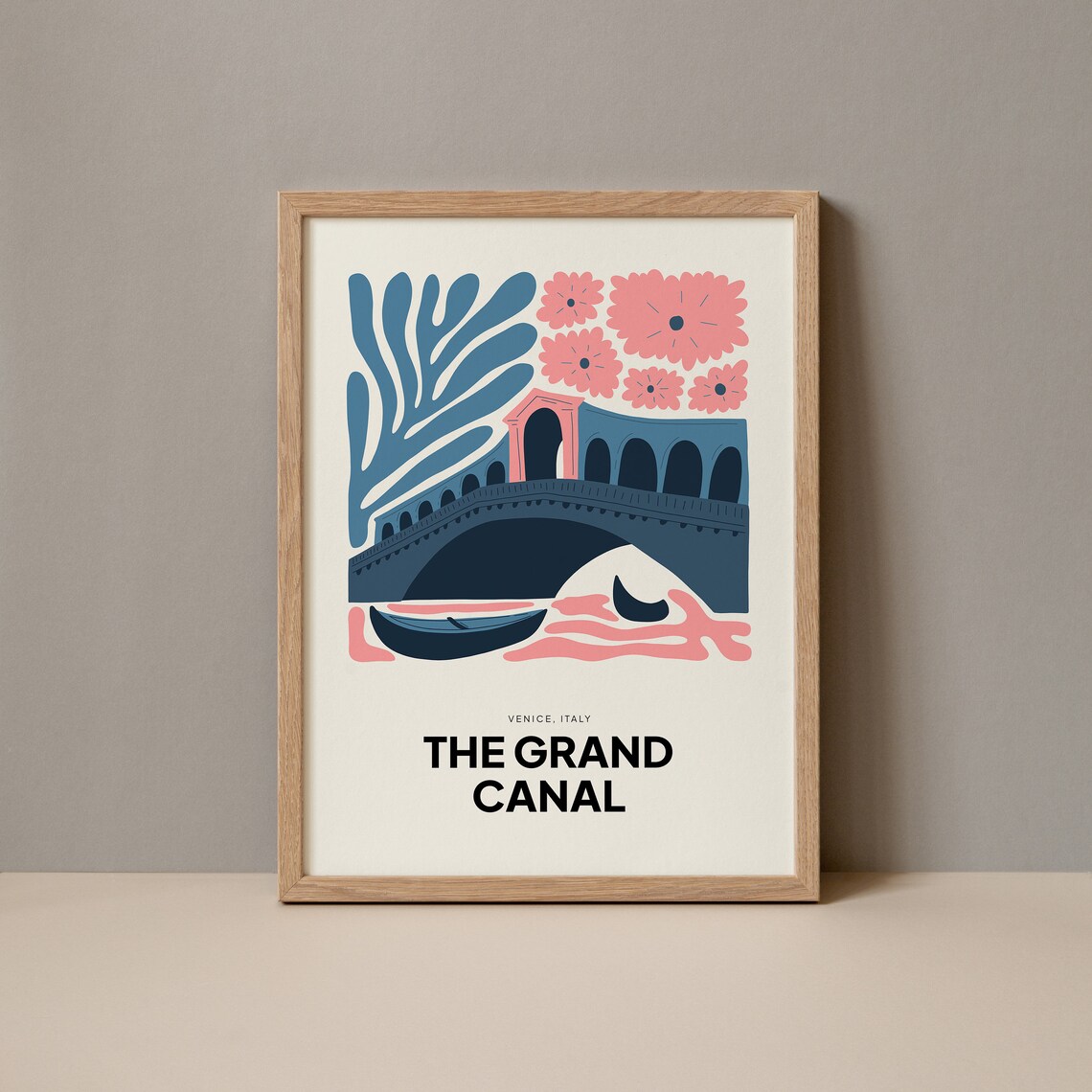 The Grand Canal Venice Italy Rialto Bridge Gondola Art Poster