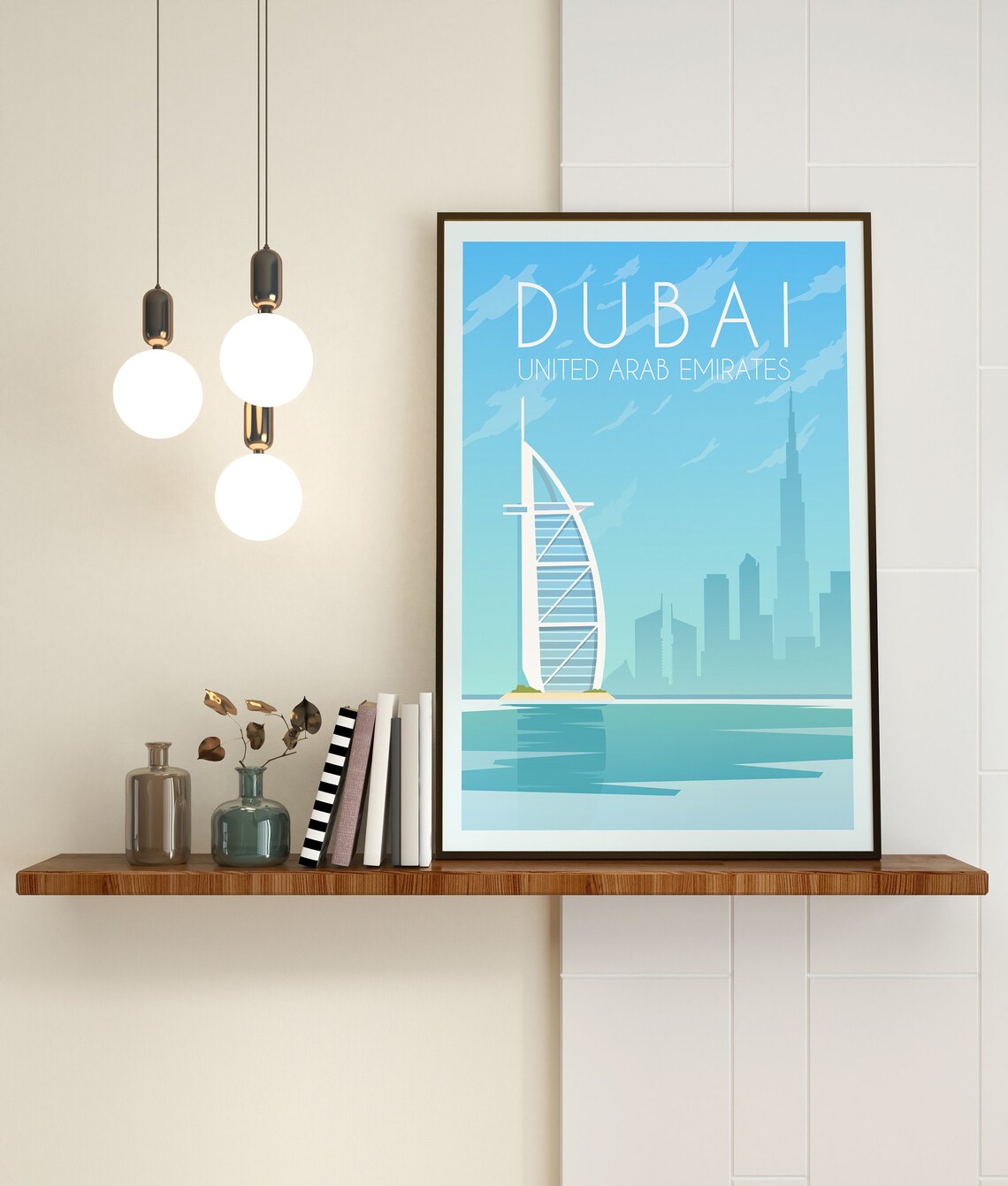 Dubai Burj Al Arab United Arab Emirates Skyline Hotel Poster Art - Image 3