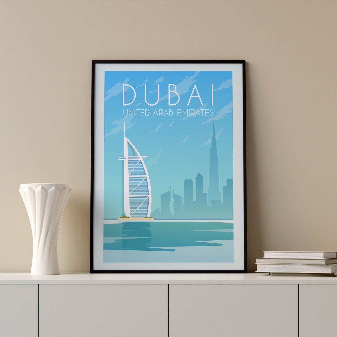 Dubai Burj Al Arab United Arab Emirates Skyline Hotel Poster Art - Image 2
