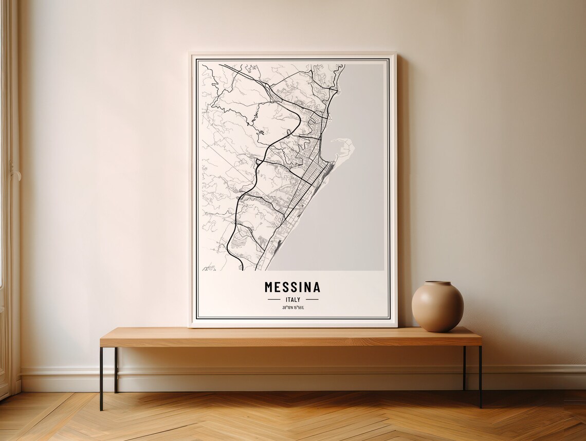 Messina Italy Map Poster, Travel Coordinates Print - Image 6