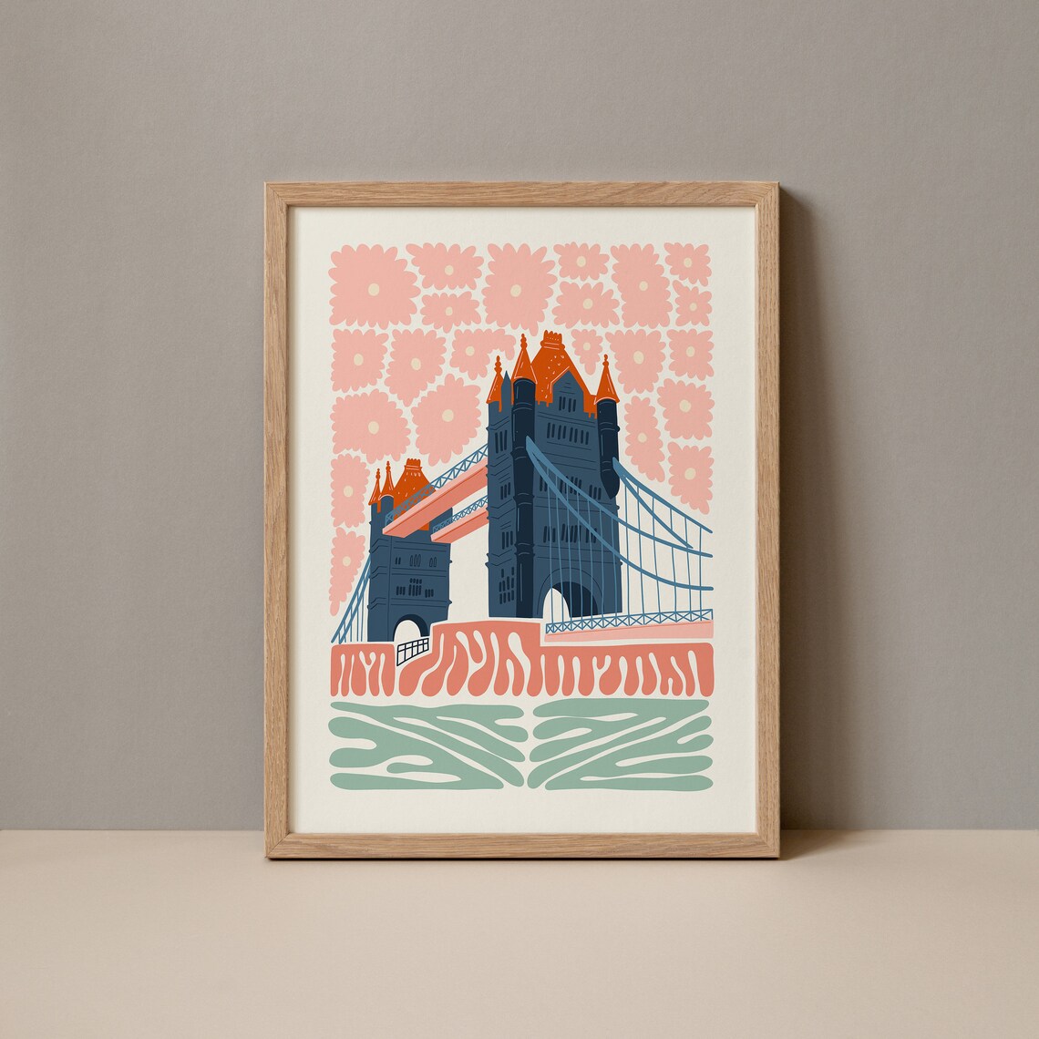 Tower Bridge London England Travel Poster