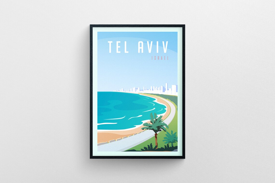 Tel Aviv Israel Gift Illustration Poster - Image 5