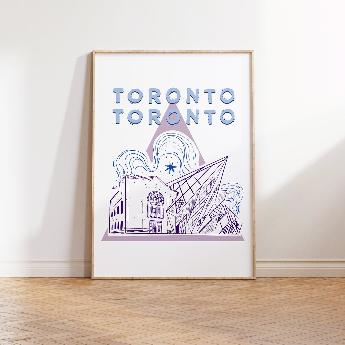 Toronto Canada Purple Line Art Historic Building Sketch Poster