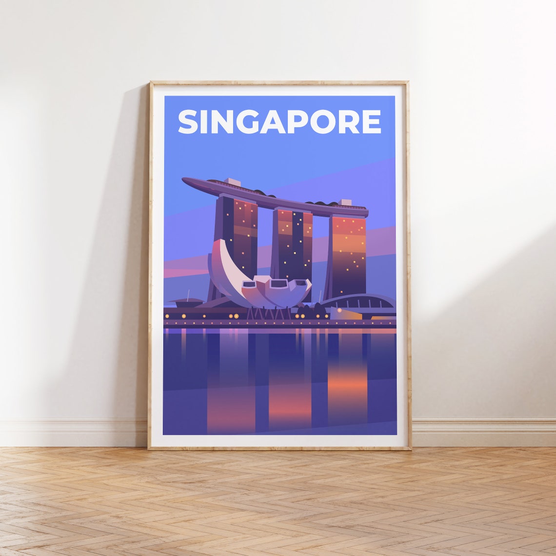 Singapore Travel Poster Singapore Gallery Wall Art Singapore Office Wall Art Singapore Travel Print Singapore Travel Gift Illustration