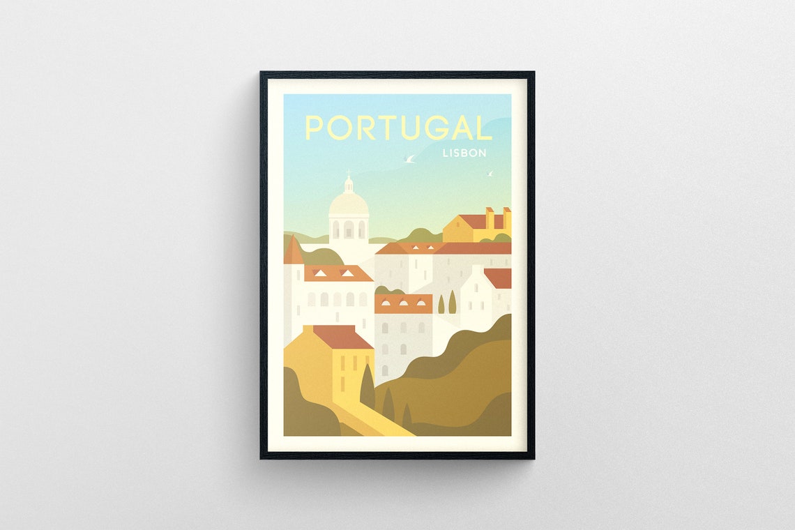 Lisbon Portugal Travel Poster Lisbon Portugal Wall Art Lisbon Portugal Travel Print Lisbon Wanderlust Poster Travel Gift Illustration - Image 5