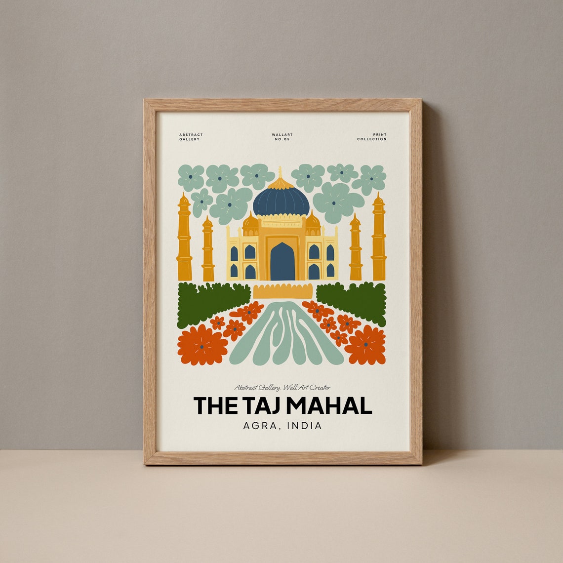 The Taj Mahal Agra India Poster The Taj Mahal Print The Taj Mahal India Travel Poster The Taj Mahal Exhibition The Taj Mahal Trendy Art