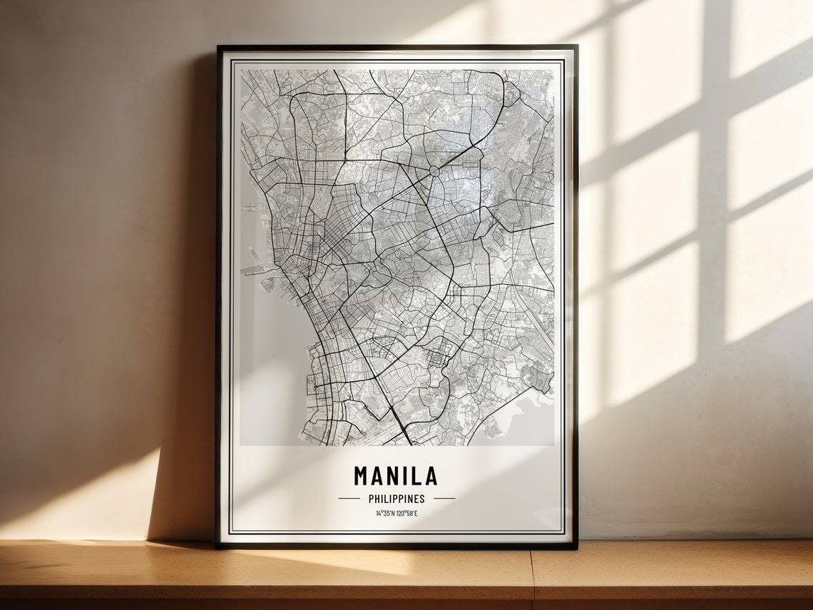 Manila Philippines City Map Minimalist Street Line Art Poster - Image 2