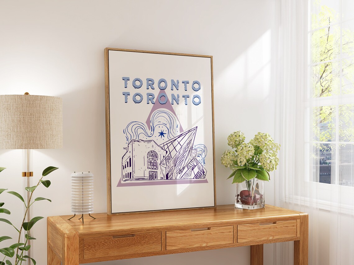 Toronto Canada Purple Line Art Historic Building Sketch Poster - Image 4