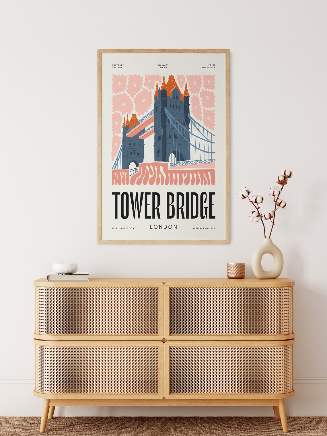 Tower Bridge London England Abstract Floral Gallery Art Poster - Image 3