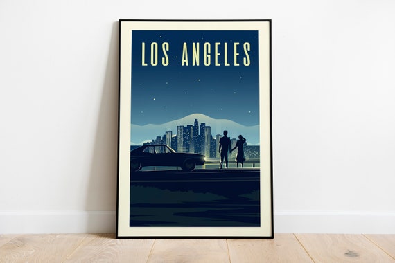 Los Angeles Usa Travel Poster Los Angeles Wall Art Los Angeles Travel Print Los Angeles Wanderlust Print Los Angeles Travel Illustration